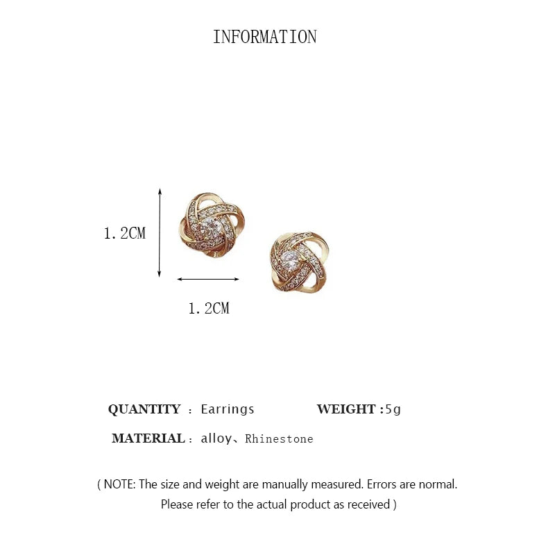 Elegant Zircon Cross Stud Earrings - Hollow Geometric Design